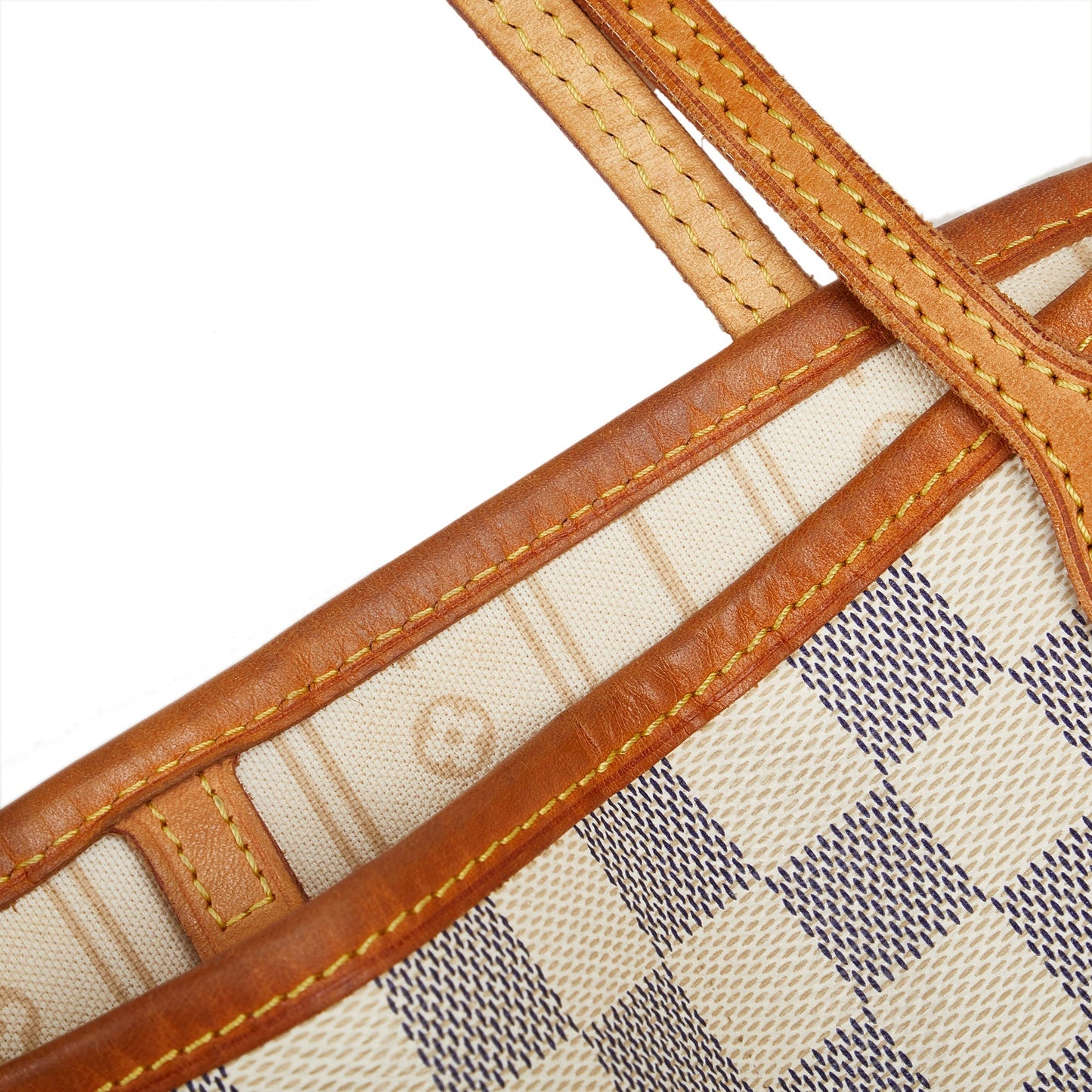 White Louis Vuitton Damier Azur Neverfull MM Tote Bag