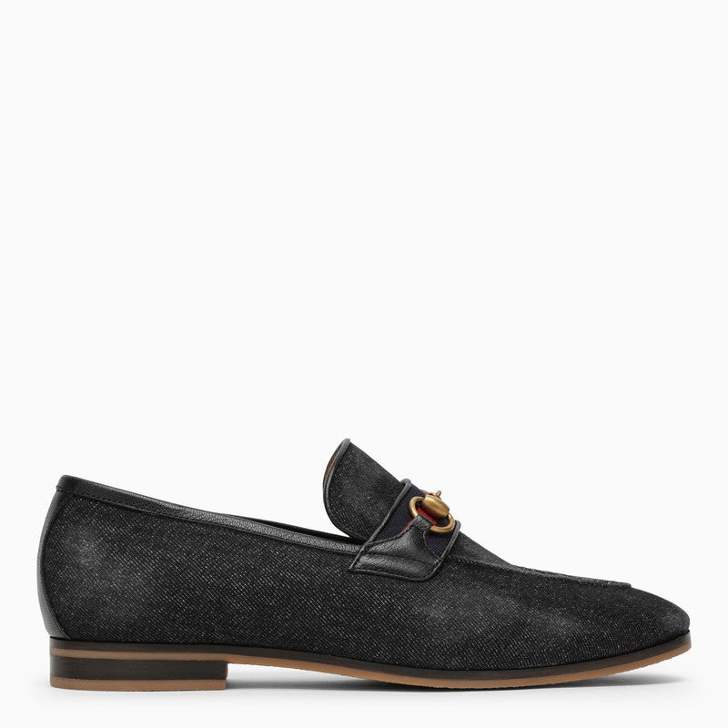 Gucci Black Denim Loafer With Horsebit Men