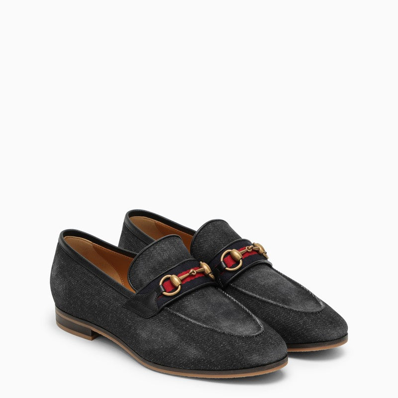 Gucci Black Denim Loafer With Horsebit Men