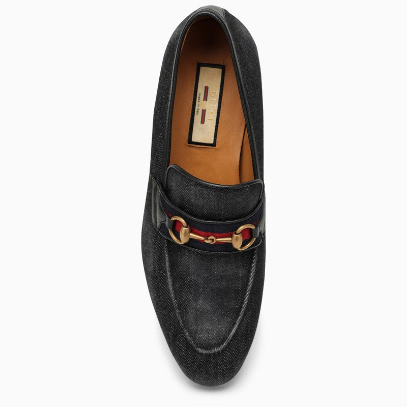 Gucci Black Denim Loafer With Horsebit Men