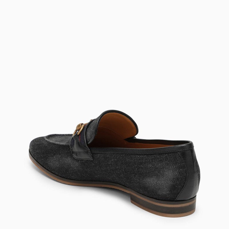 Gucci Black Denim Loafer With Horsebit Men