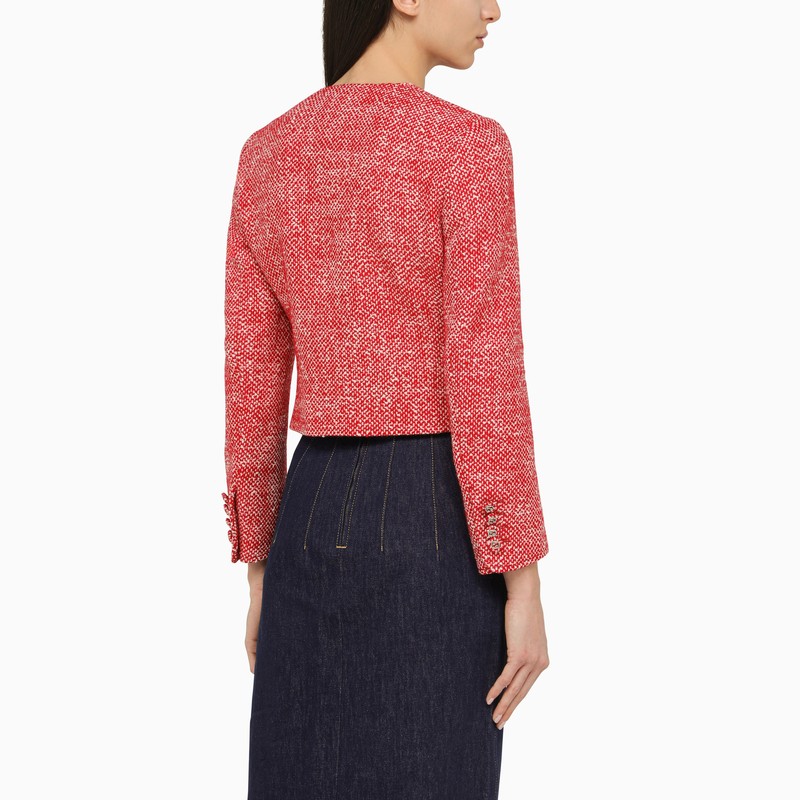 Gucci Red/White Tweed Double-Breasted Jacket Women