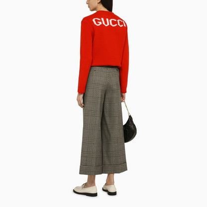 Gucci Red Wool Sweater With Logo Women