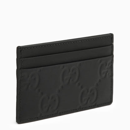 Gucci Gg Black Rubber Card Holder Men