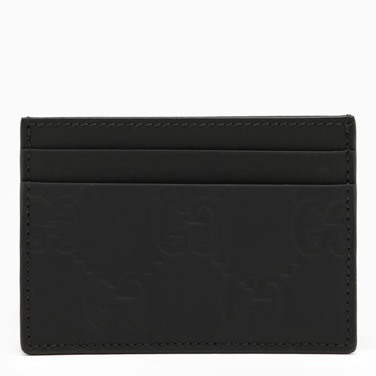 Gucci Gg Black Rubber Card Holder Men