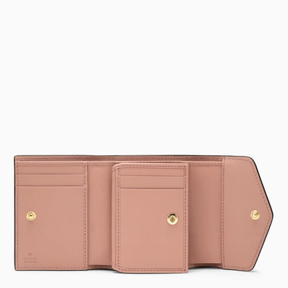 Gucci Tri-Fold Pink Leather Wallet Women