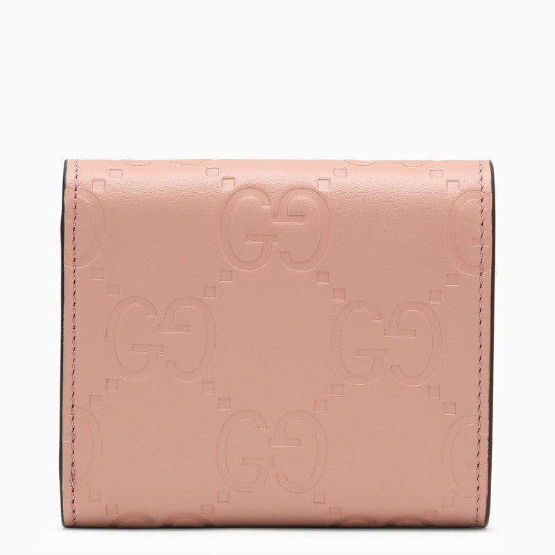 Gucci Tri-Fold Pink Leather Wallet Women