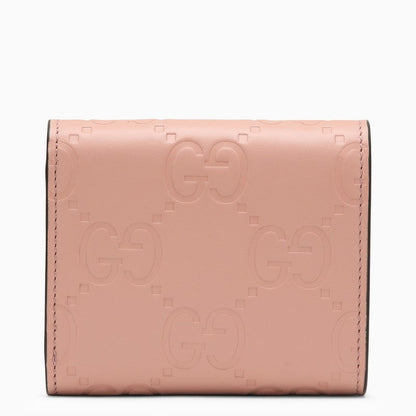 Gucci Tri-Fold Pink Leather Wallet Women