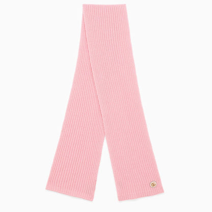 Gucci Pink Cashmere Scarf With Logo Women