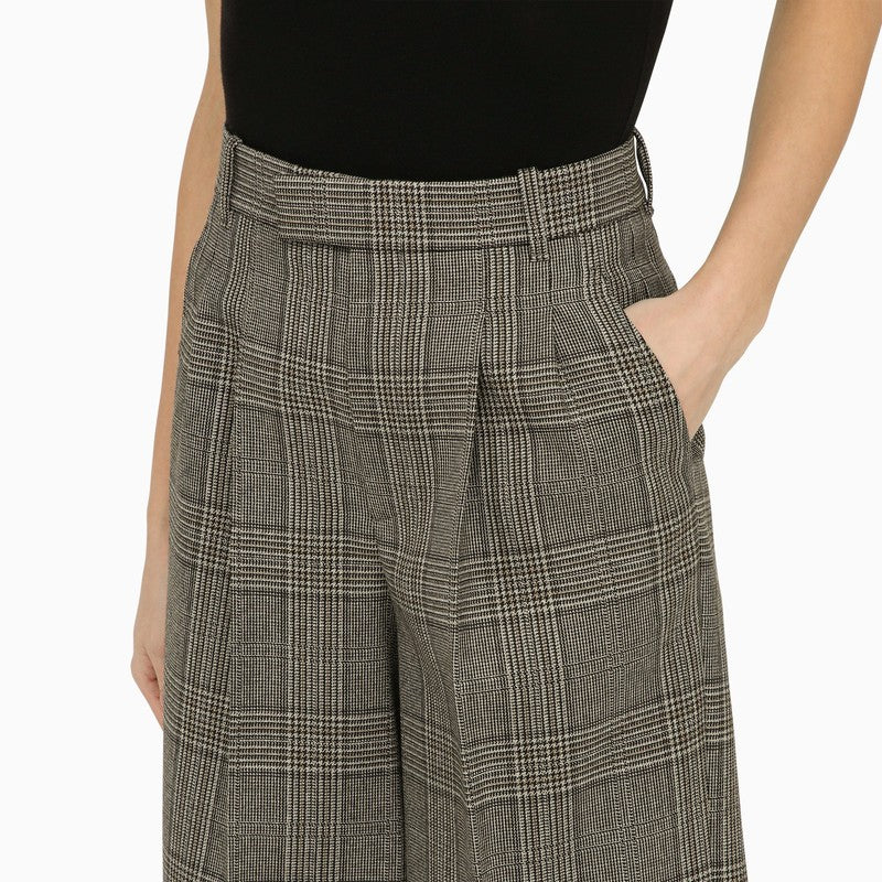 Gucci Prince Of Wales Wool Cropped Trousers Women