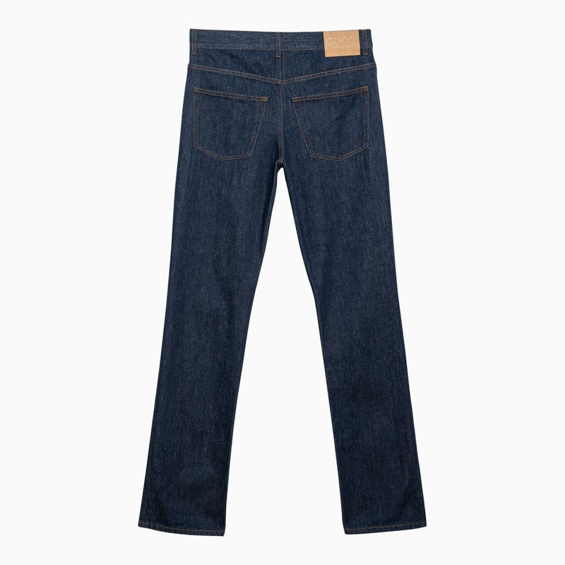 Gucci Dark Blue Denim Jeans With Horsebit Men