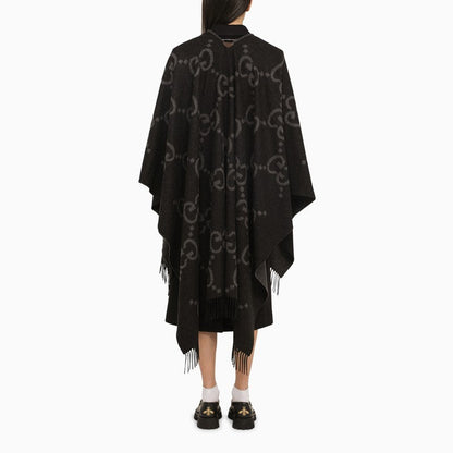 Gucci Grey/Black Reversible Jumbo Cashmere Cape Women