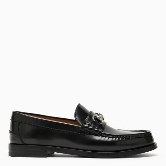 Gucci Black Leather Loafer With Horsebit Men