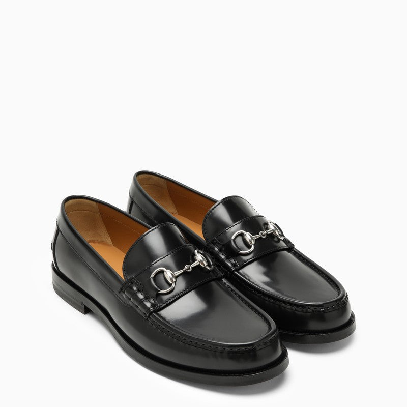 Gucci Black Leather Loafer With Horsebit Men