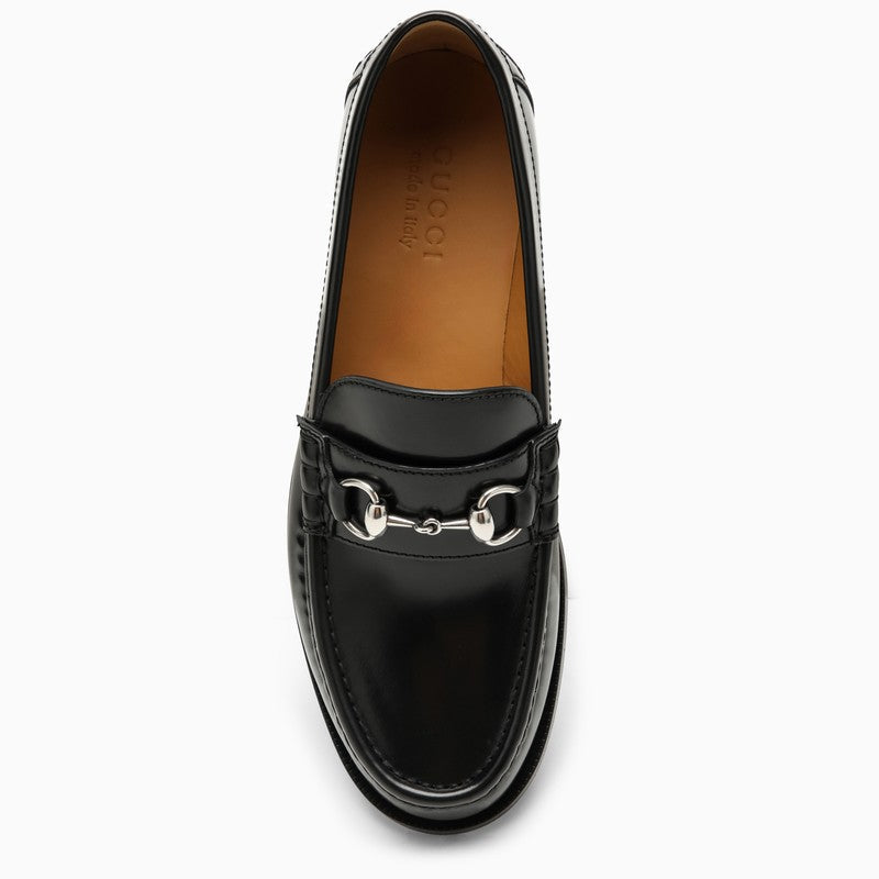 Gucci Black Leather Loafer With Horsebit Men