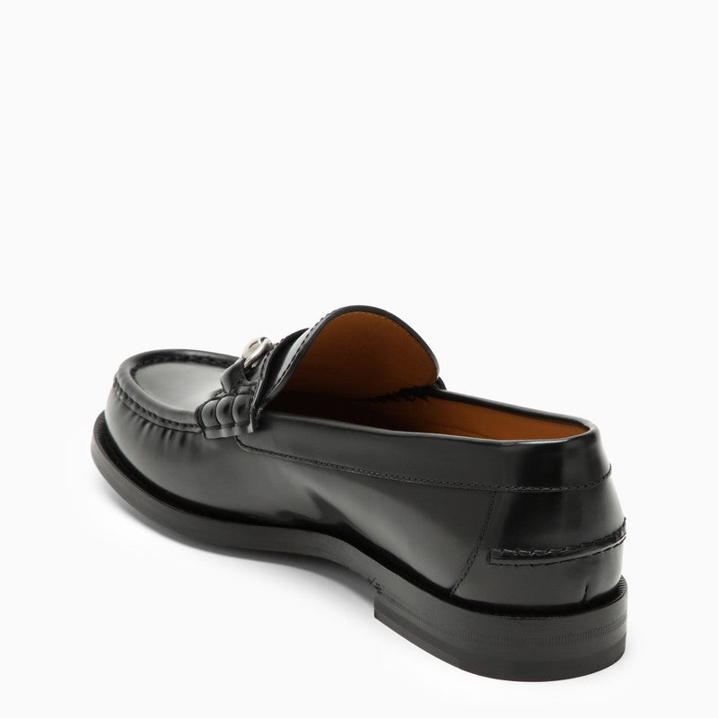 Gucci Black Leather Loafer With Horsebit Men