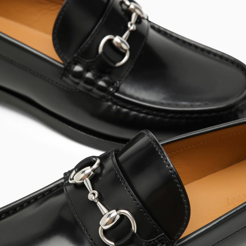 Gucci Black Leather Loafer With Horsebit Men