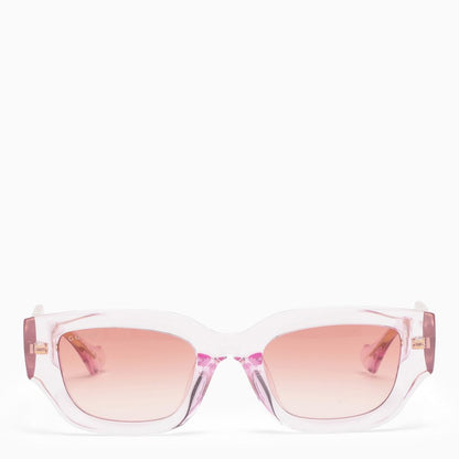 Gucci Rectangular Pink/Transparent Sunglasses Women