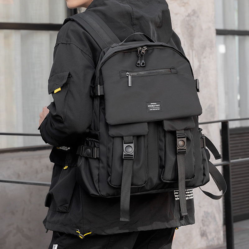 Gothslove Cool Black Backpacks For Colleges Nylon Large Capacity Aesthetic Gothic School Backpacks For Teens Bookbags