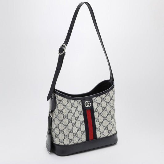 Gucci Ophidia Shoulder Bag In Beige/Blue Gg Supreme Fabric Women