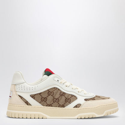 Gucci Re-Web Sneaker In Ivory/Beige/Ebony Gg Fabric Women