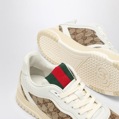 Gucci Re-Web Sneaker In Ivory/Beige/Ebony Gg Fabric Women