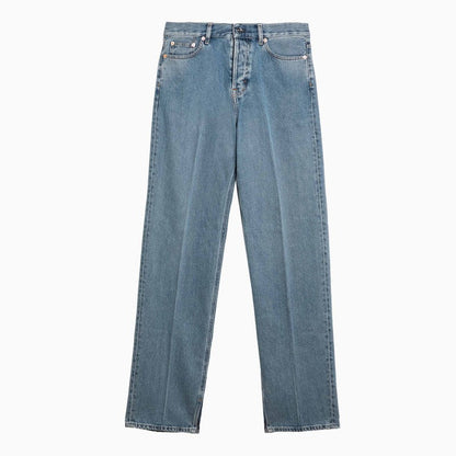 Gucci Blue Delavé Jeans With Logo Label Women