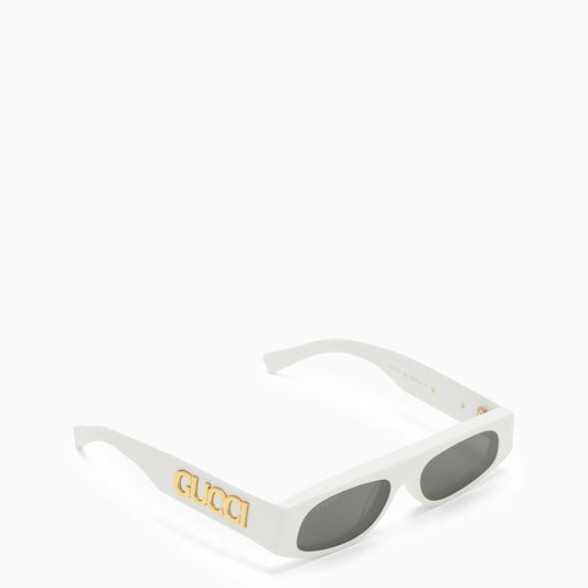 Gucci White Acetate Geometric Sunglasses Women