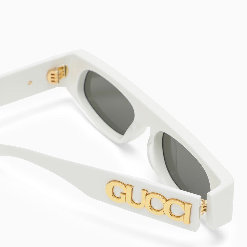 Gucci White Acetate Geometric Sunglasses Women