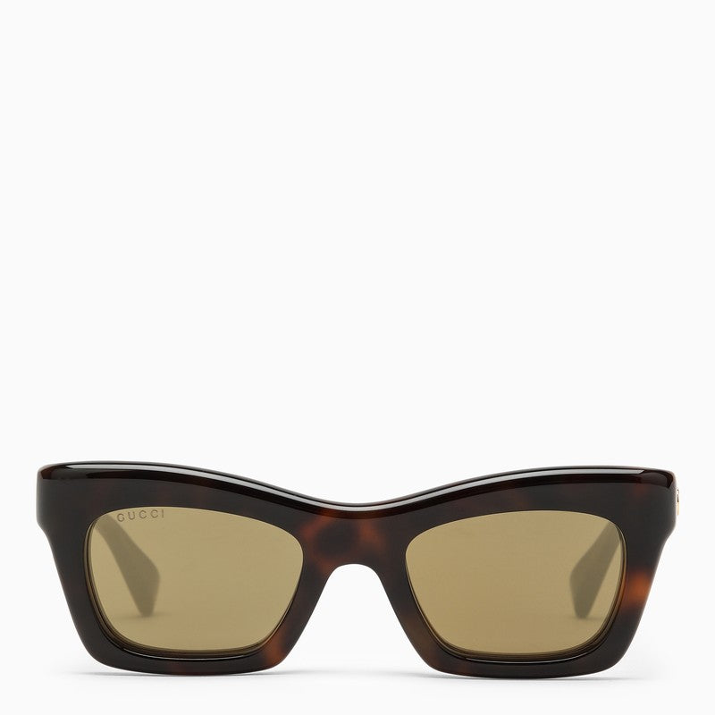 Gucci Tortoiseshell Rectangular Acetate Sunglasses Women