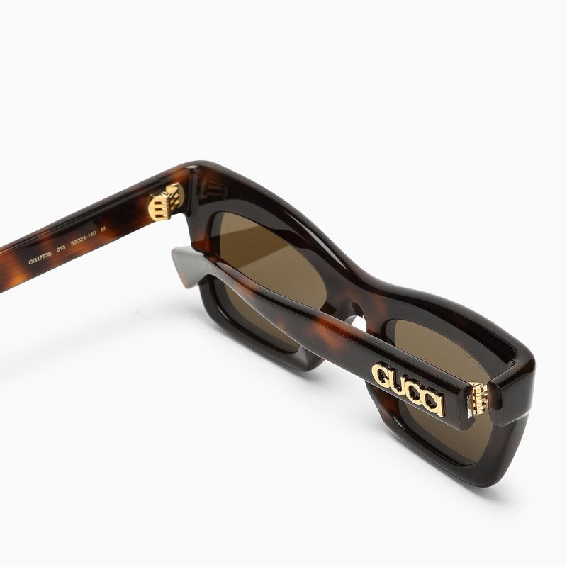 Gucci Tortoiseshell Rectangular Acetate Sunglasses Women