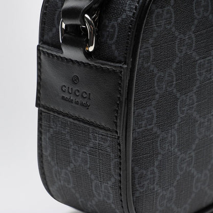 Gucci Gg Supreme Fabric Shoulder Bag Black/Grey Men