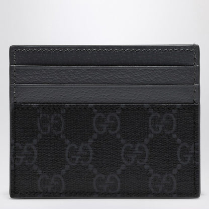 Gucci Gg Supreme Black/Grey Fabric Card Holder Men