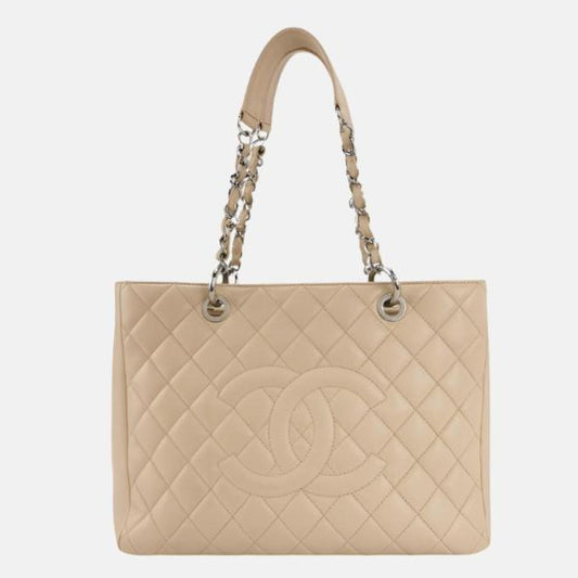 Chanel GST Grand Shopping Tote 2011 Beige Caviar Leather PM