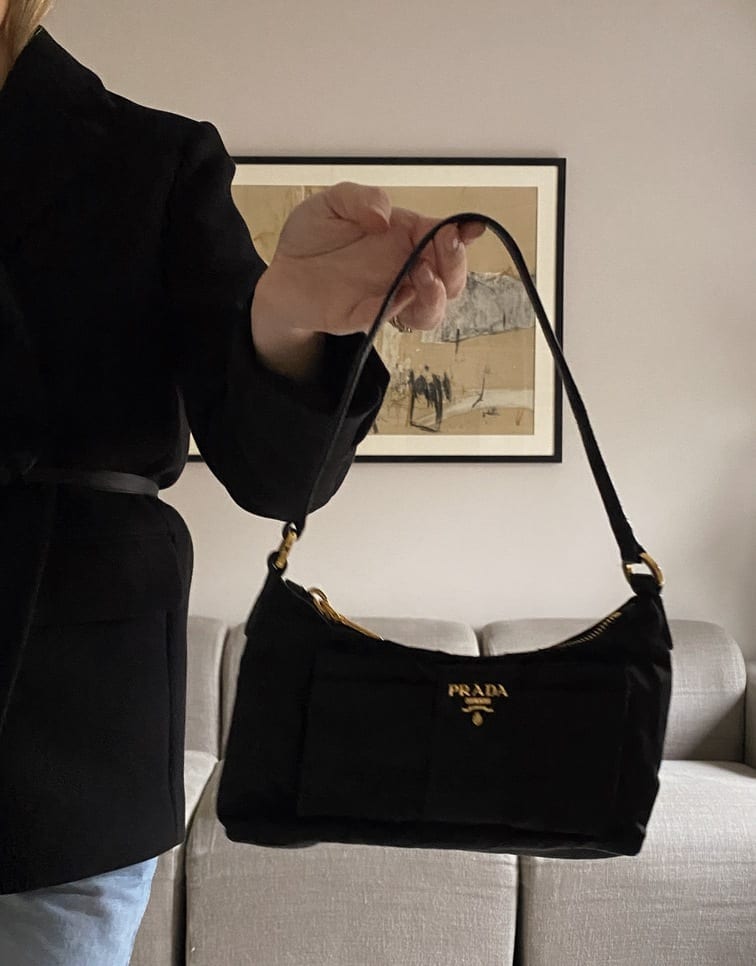 Prada Black Nylon Mini Bow Bag