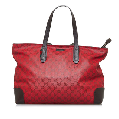 Red Gucci GG Canvas Tote Bag