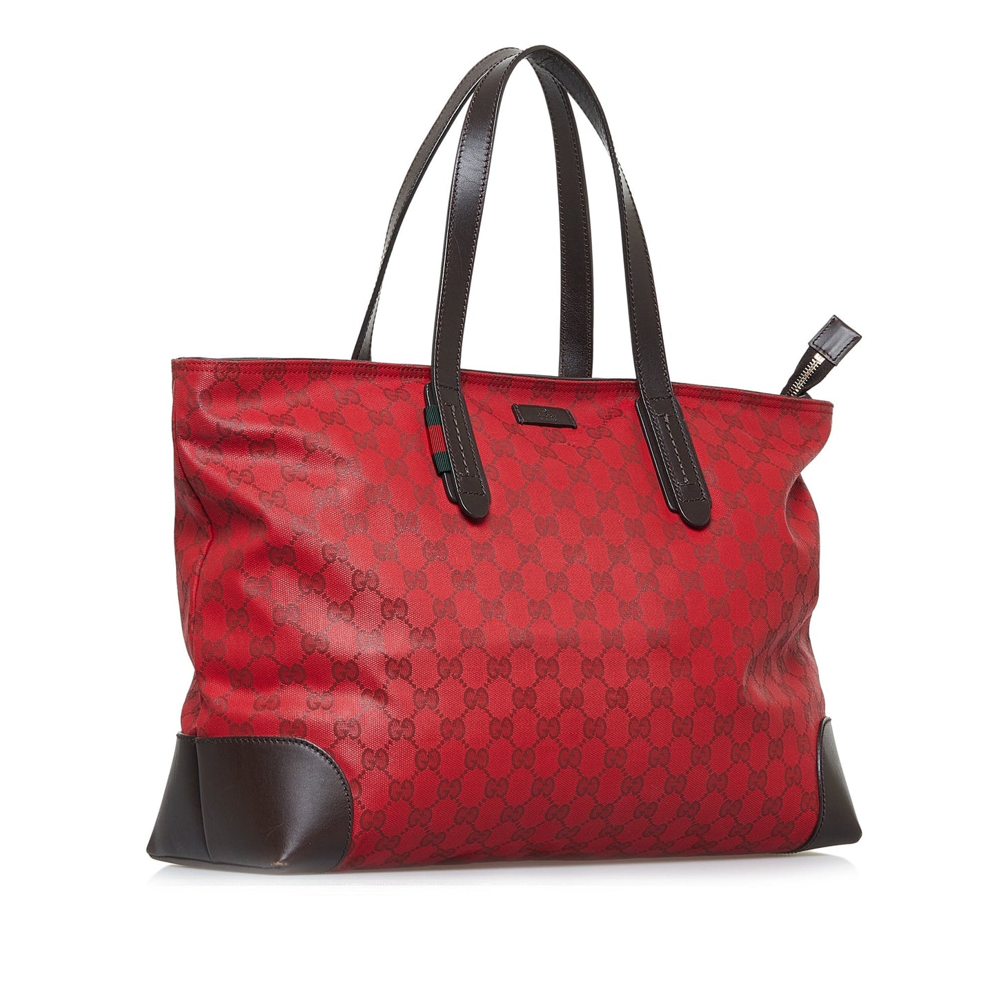 Red Gucci GG Canvas Tote Bag