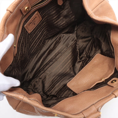 Prada Leather Shoulder Bag Brown