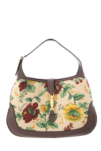 Gucci Brown Multi Flora Canvas LeatherJackie Shoulder Bag NWT