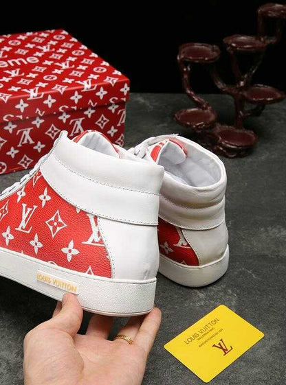 The Bags Vibe - Louis Vuitton HIgh Top White Red Sneaker