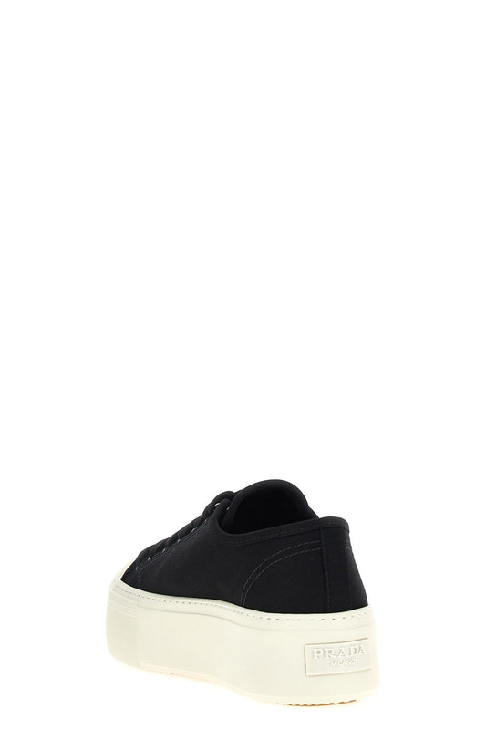 Prada Women Logo Canvas Sneakers