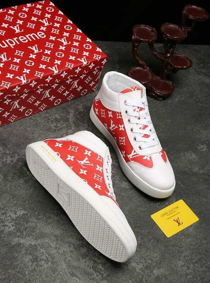 The Bags Vibe - Louis Vuitton HIgh Top White Red Sneaker