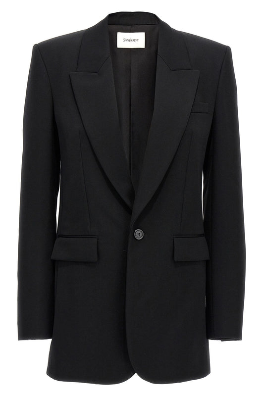 Saint Laurent Women Single-Breasted Wool Blazer