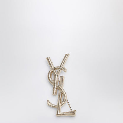 Saint Laurent Ysl Cassandre Brooch Gold Women