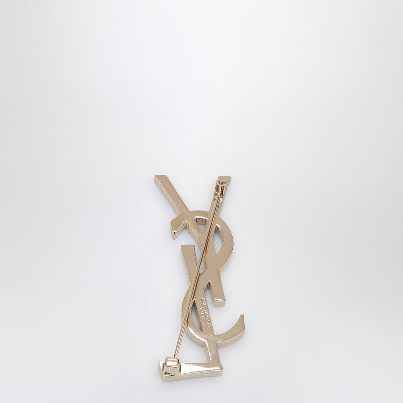 Saint Laurent Ysl Cassandre Brooch Gold Women