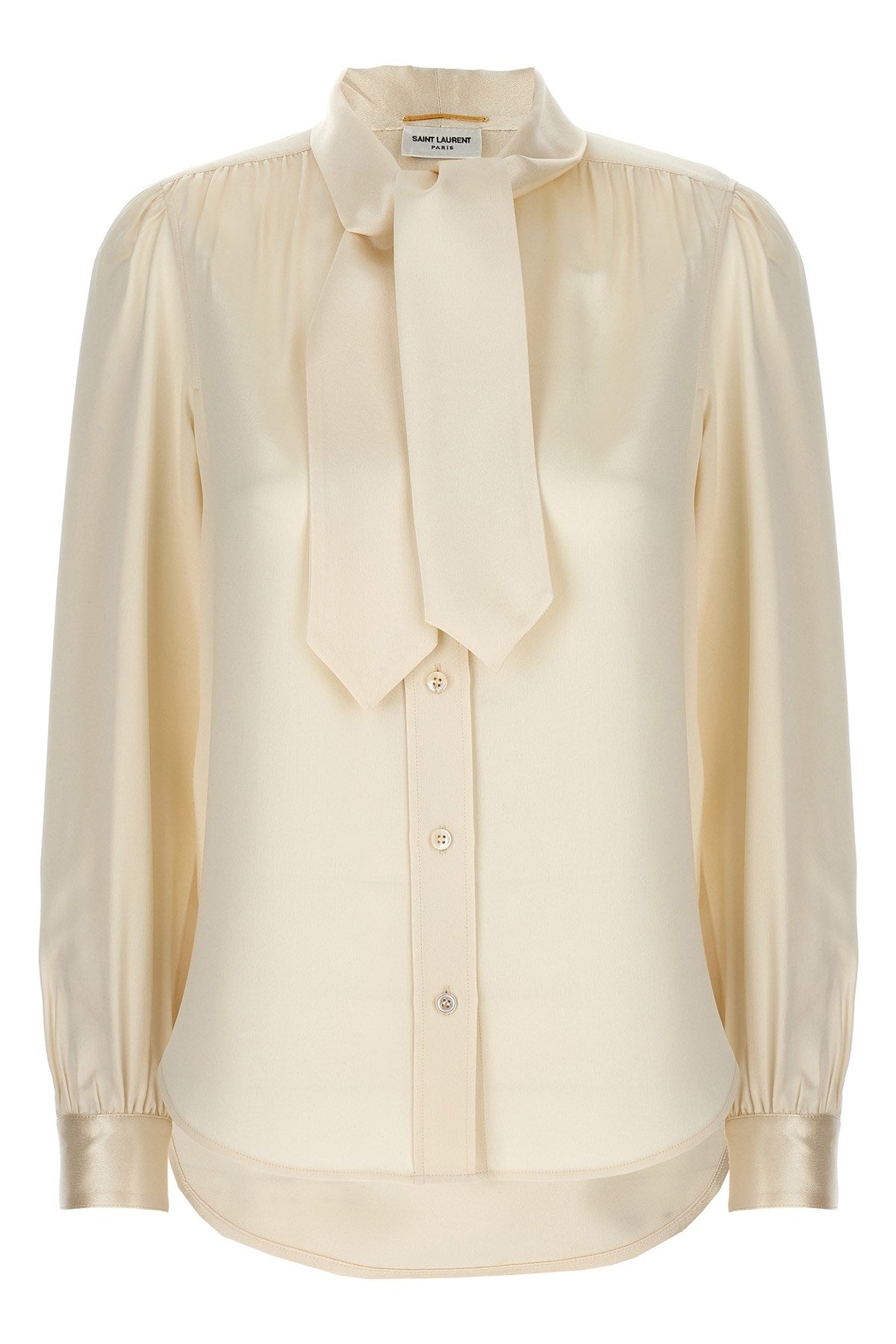 Saint Laurent Women Lavalliere Silk Shirt