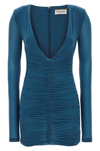 Saint Laurent Women Draped Jersey Dress