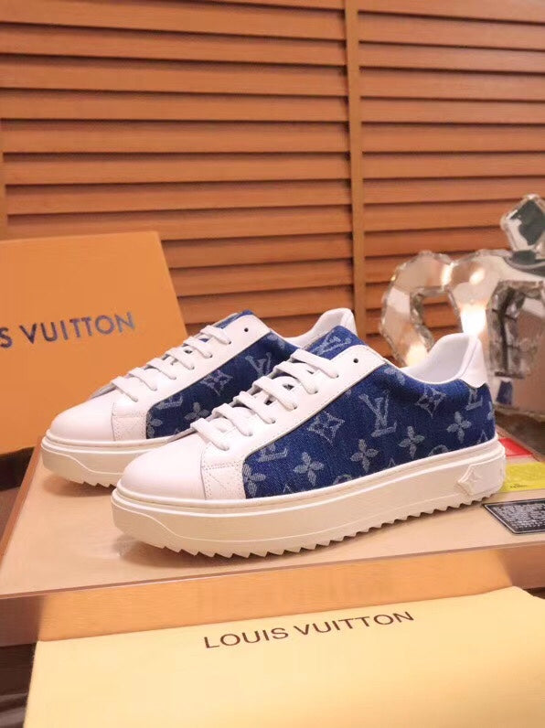 The Bags Vibe - Louis Vuitton Time Out Brown Blue White Sneaker