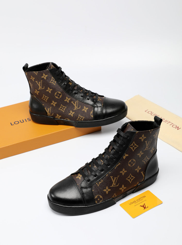 The Bags Vibe - Louis Vuitton High LWnogram Brown Boot Sneaker