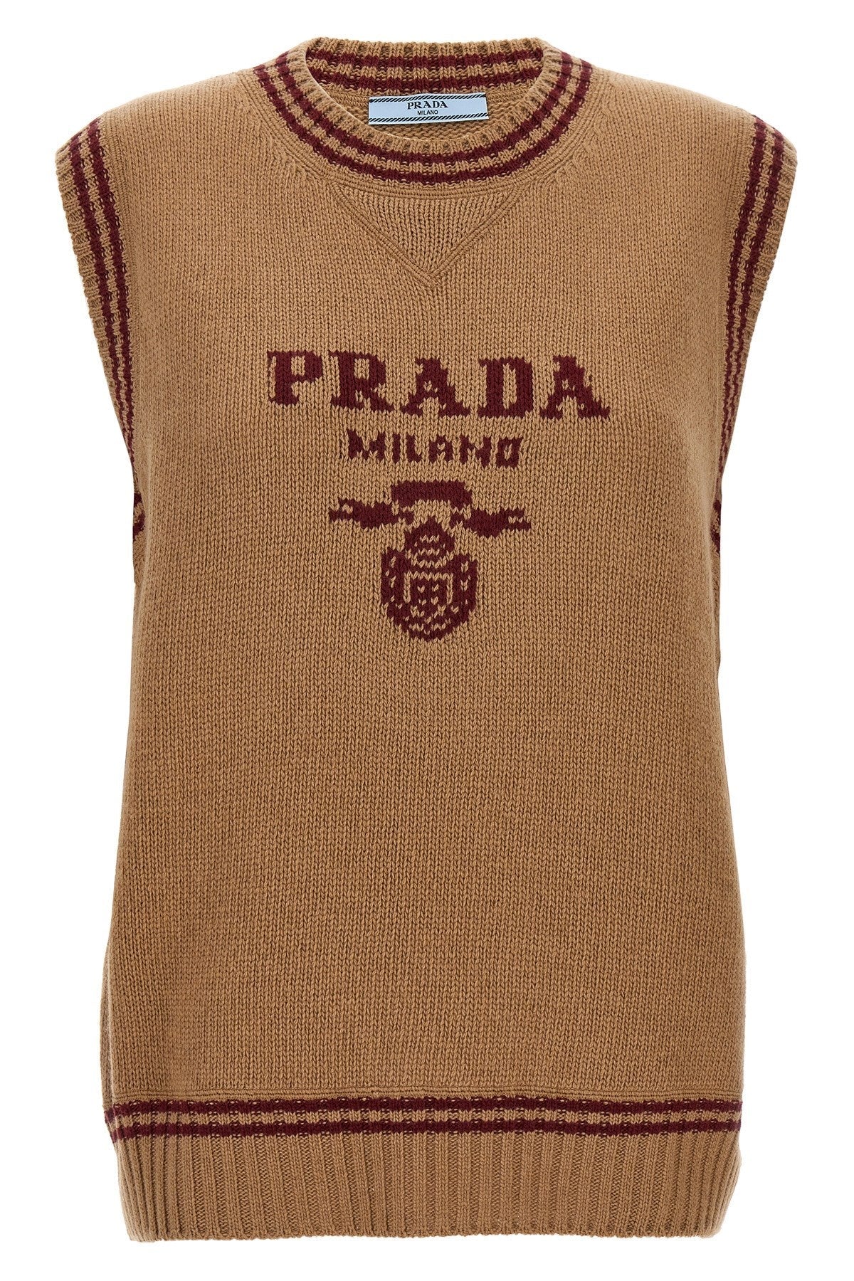 Prada Women Logo Intarsia Vest